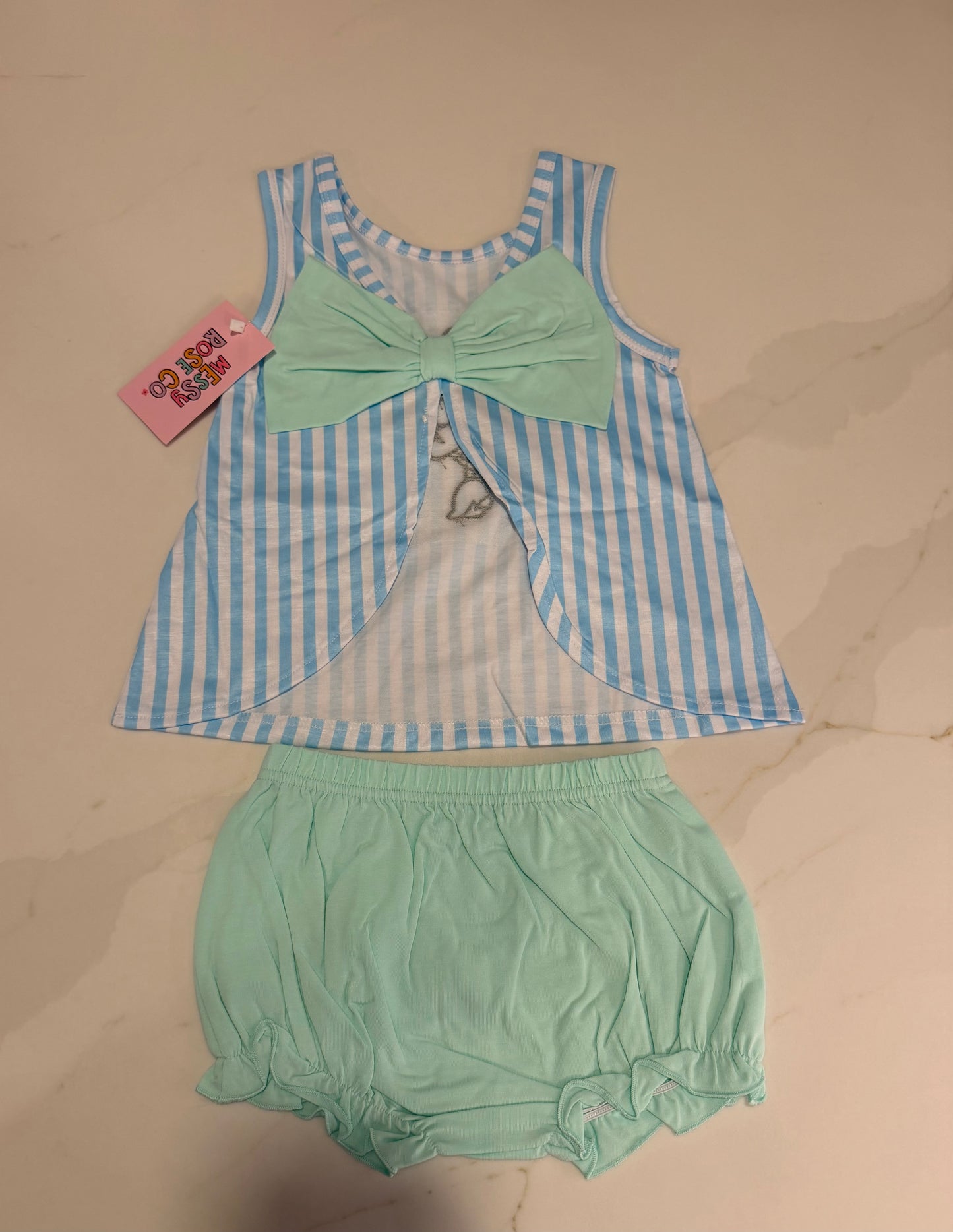 Bowtiful Blue Ice Cream Girls Diaper Set