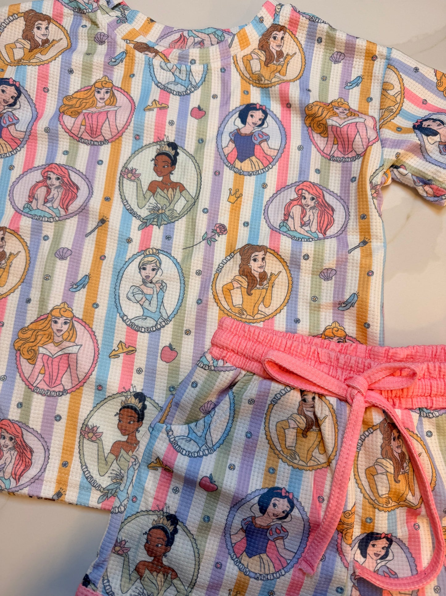 Picture Frame Waffle Knit Girls Set