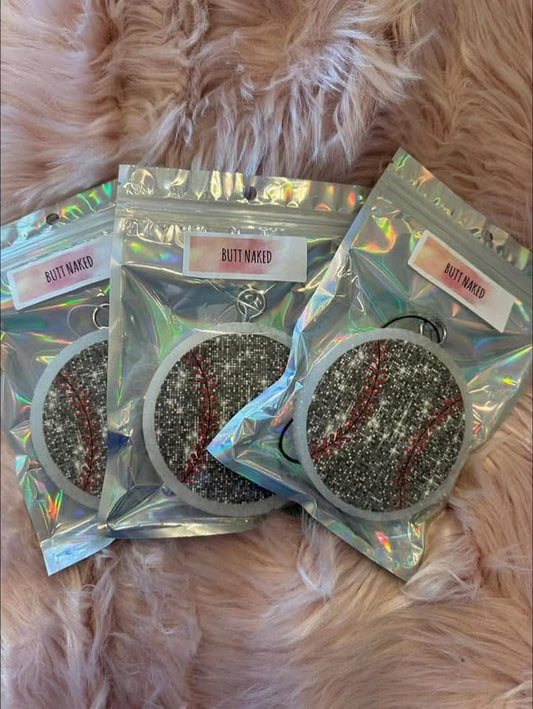 Faux Glitter Baseball Freshie