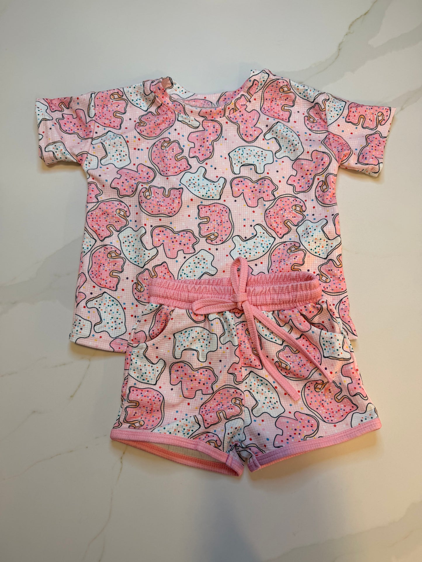 Pink Cookies Waffle Knit Girls/Momma Set