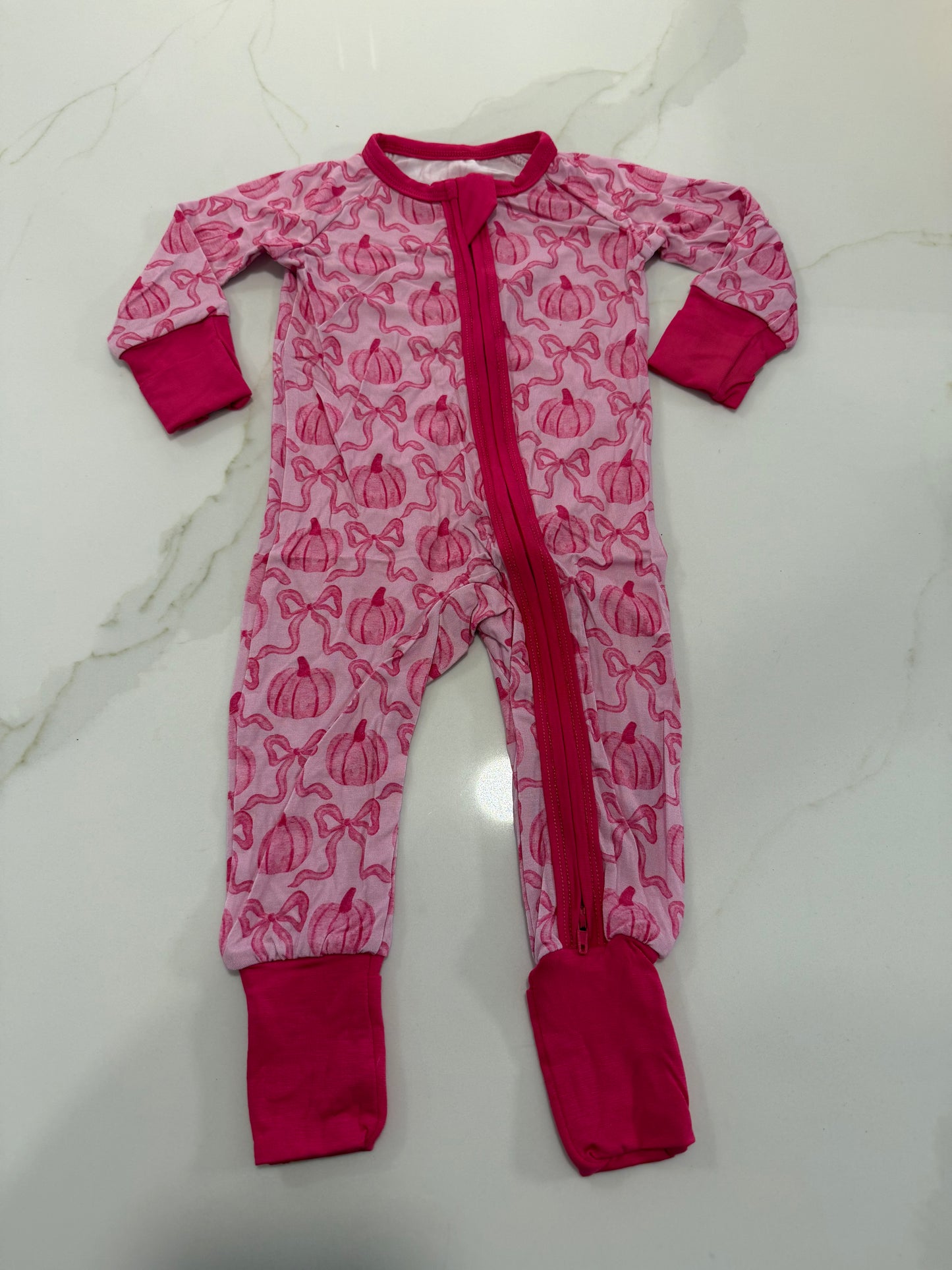 Pumpkin Coquette Girls Bamboo Zippy