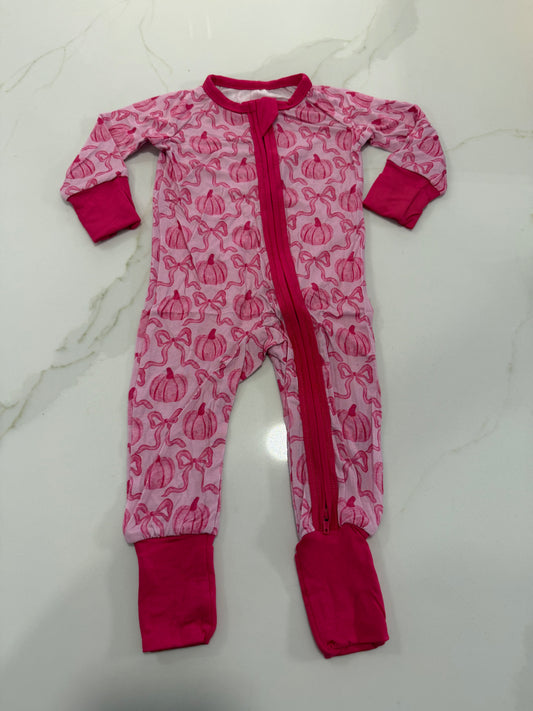 Pumpkin Coquette Girls Bamboo Zippy