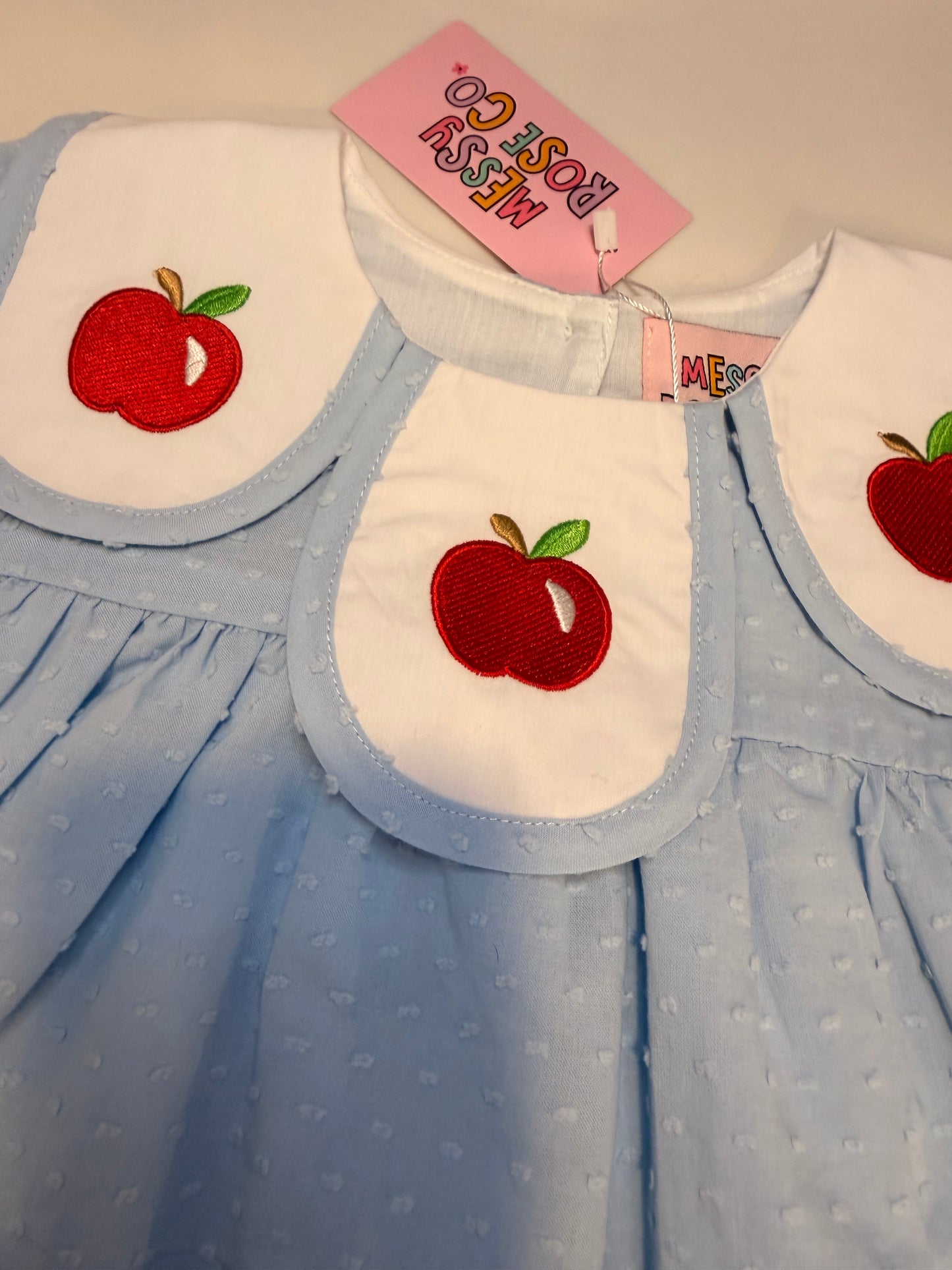 Apple Swiss Dot Girls Dress