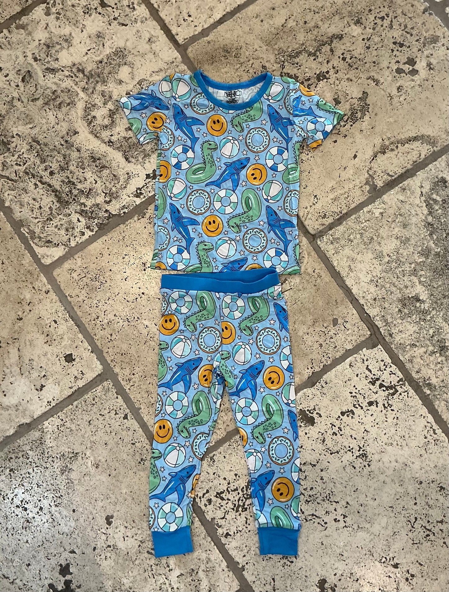 Pool Floats Boy Bamboo Short Sleeve/Jogger Set