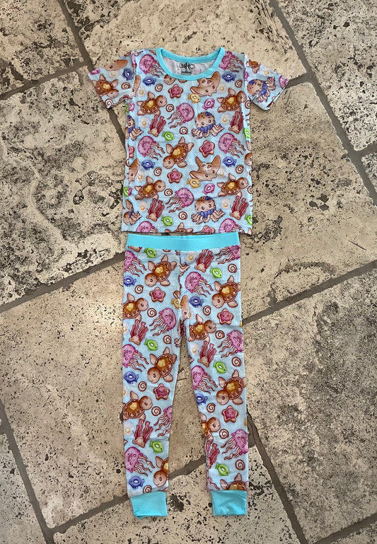 Sea Breakfast Bamboo Short Sleeve/Jogger Set