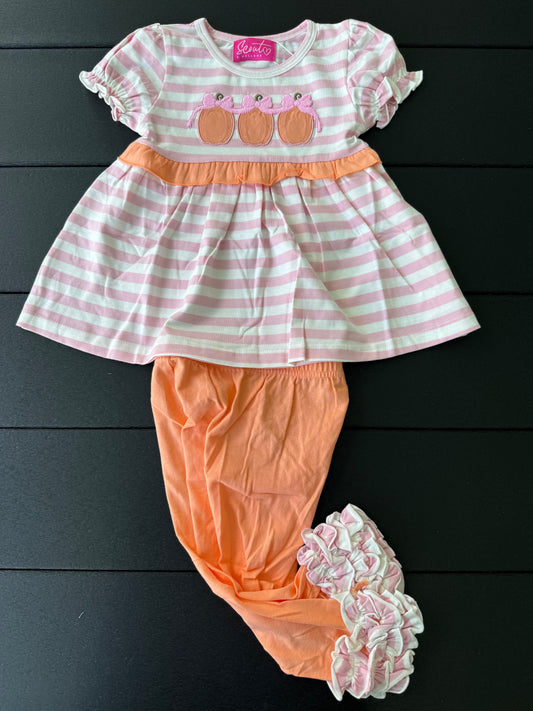 Pumpkin Bow Girls Set