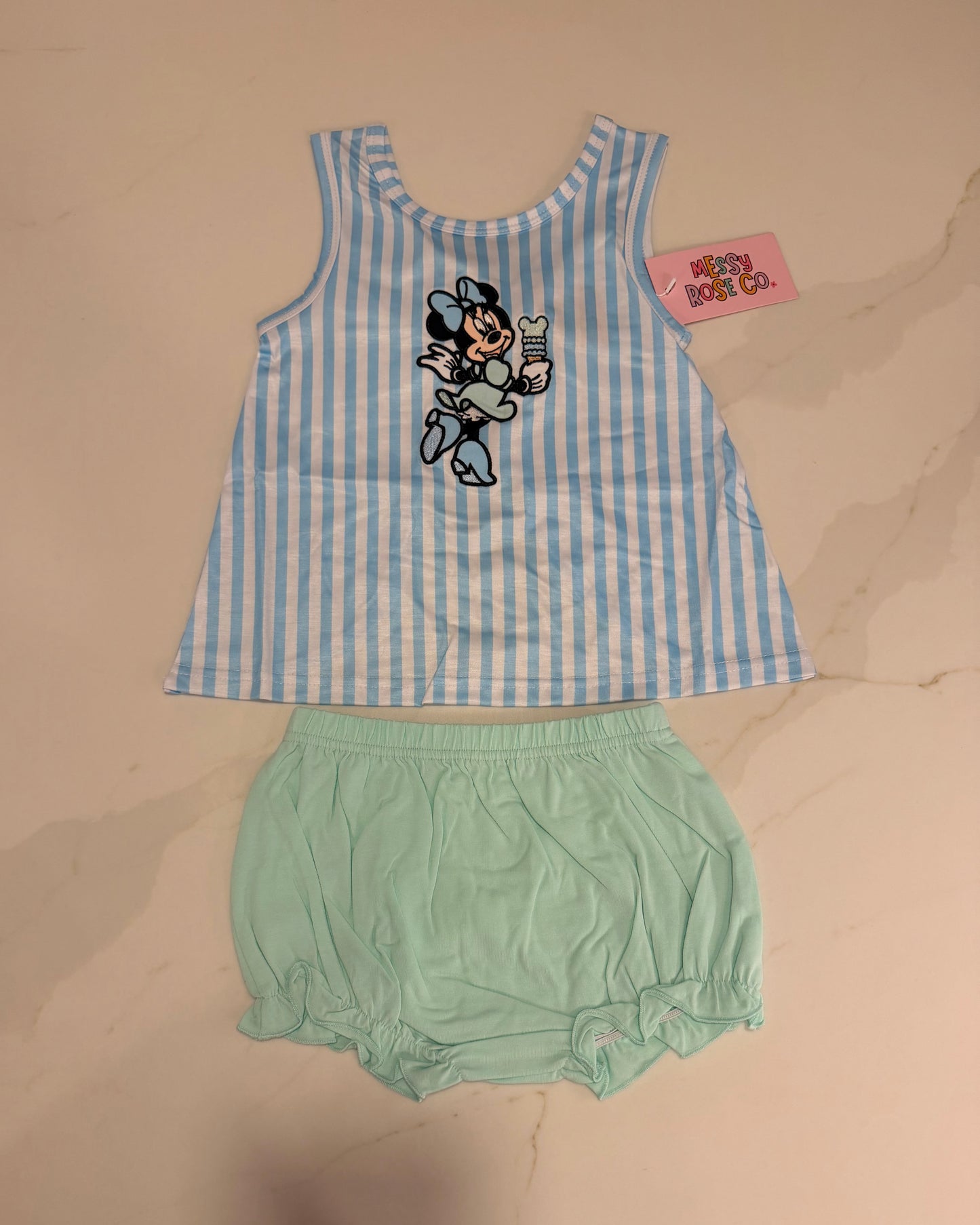 Bowtiful Blue Ice Cream Girls Diaper Set