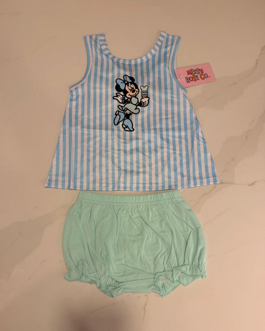 Bowtiful Blue Ice Cream Girls Diaper Set