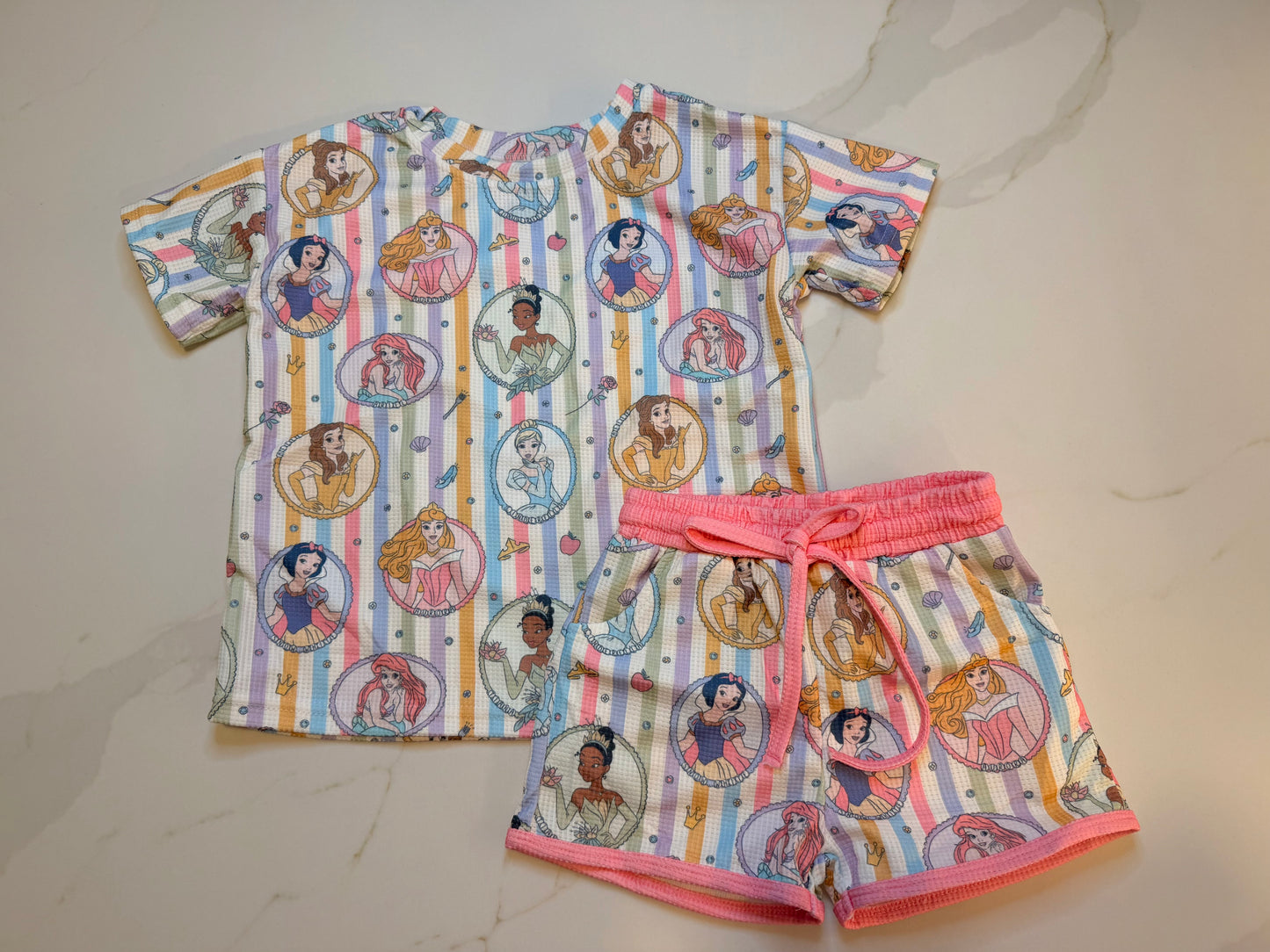 Picture Frame Waffle Knit Girls Set