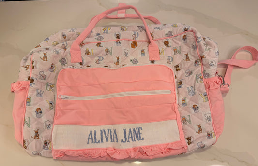Precious Alphabet “Precious Girl” Quilted Weekender
