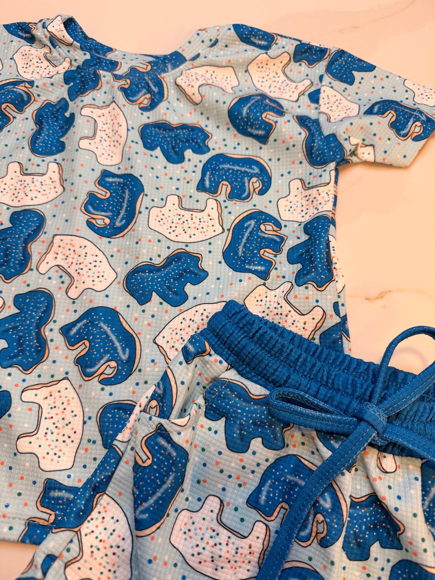Blue Cookies Waffle Knit Boys Set