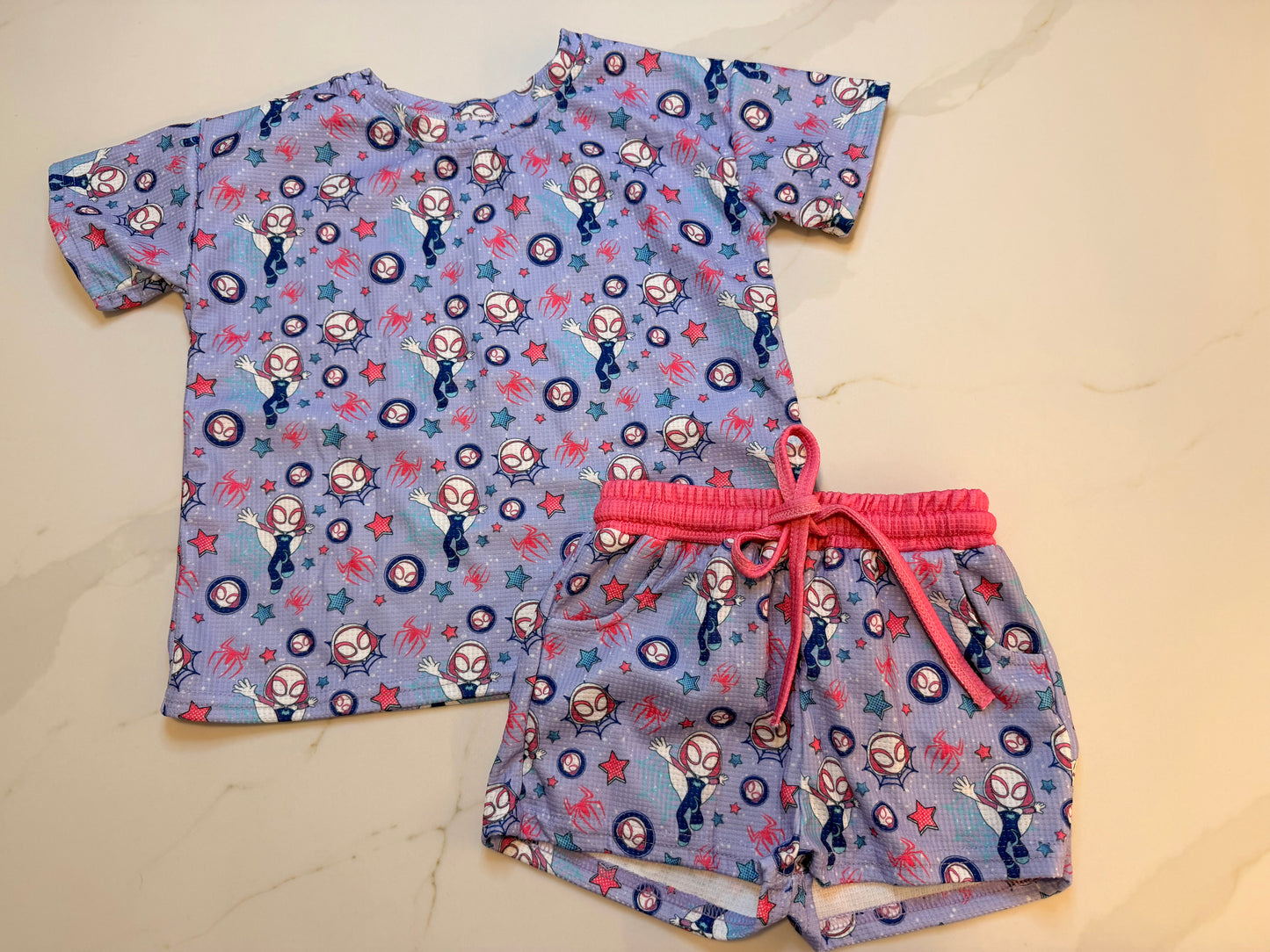 Ghost Friend Waffle Knit Girls Set