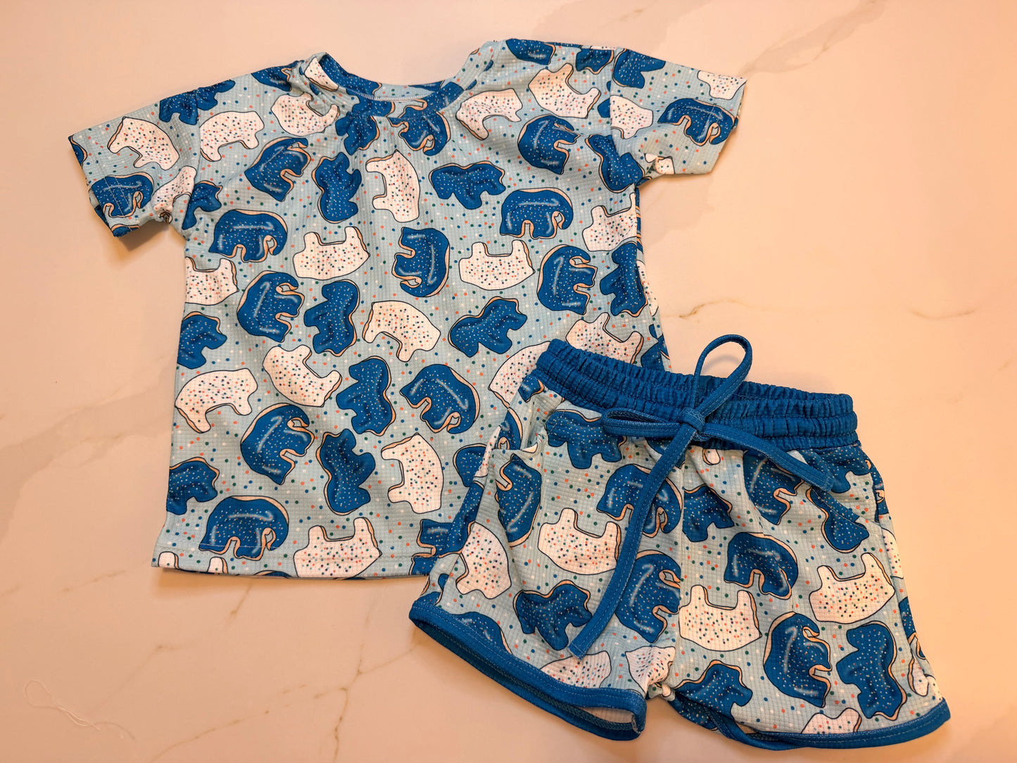 Blue Cookies Waffle Knit Boys Set