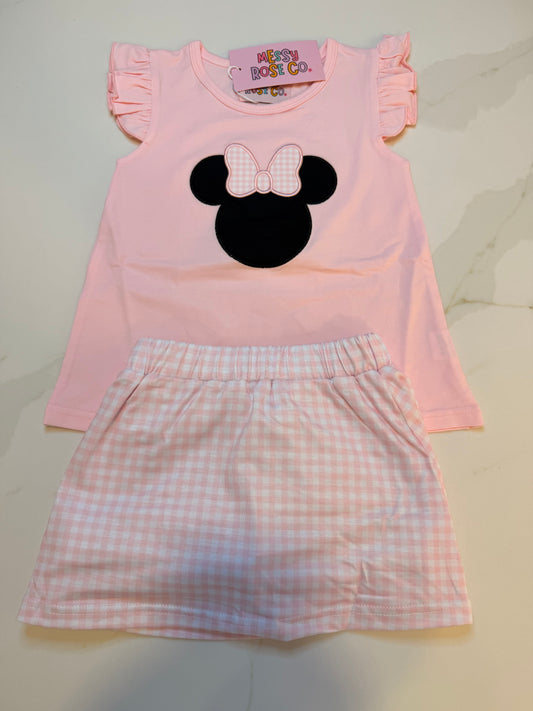 Gingham Pink Mouse Set