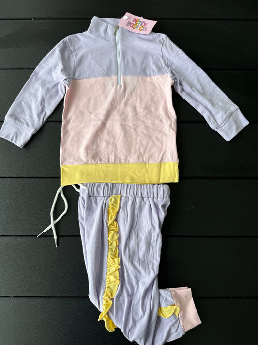 Pastel Bows Girls Jogger Set