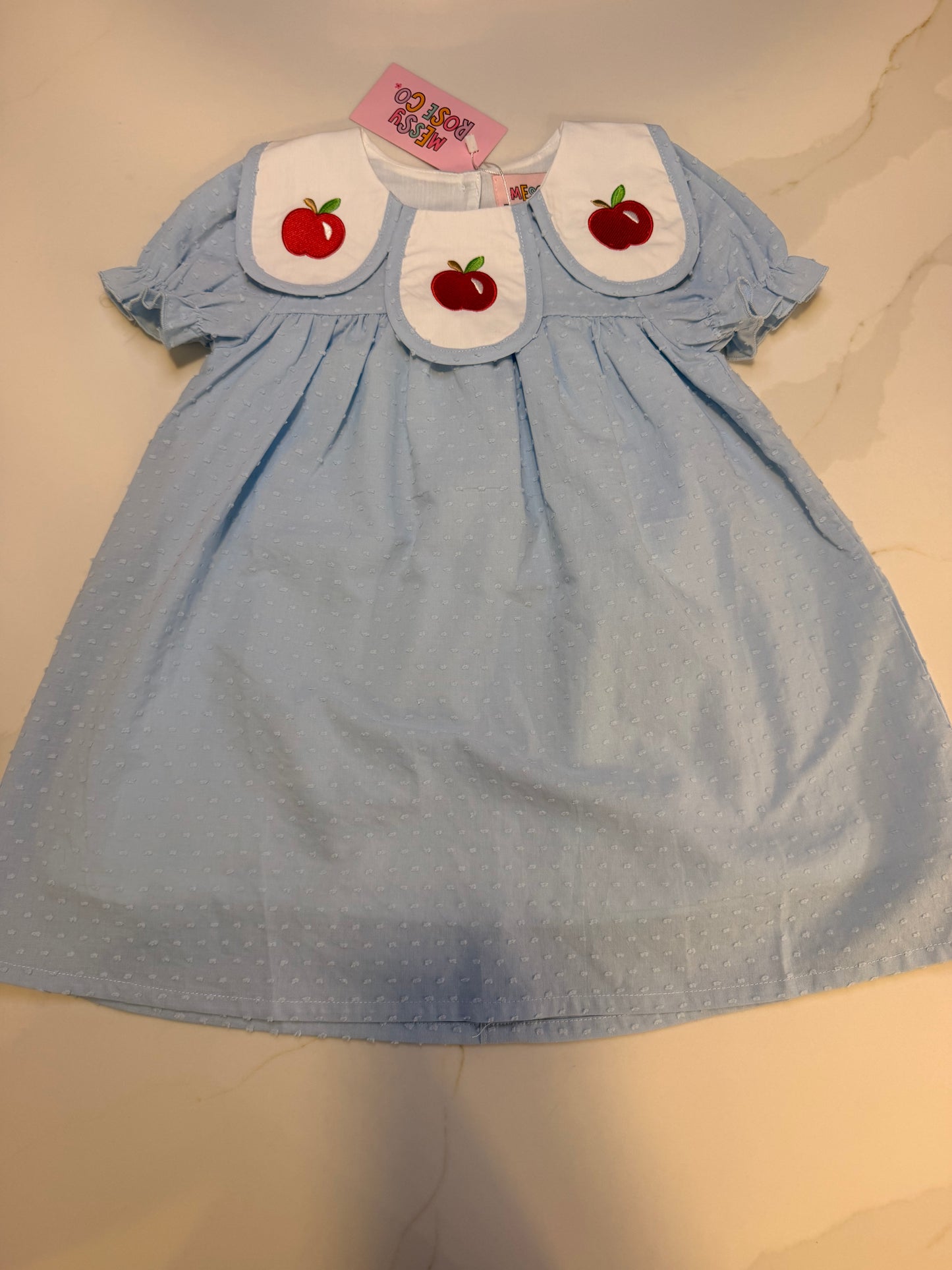 Apple Swiss Dot Girls Dress