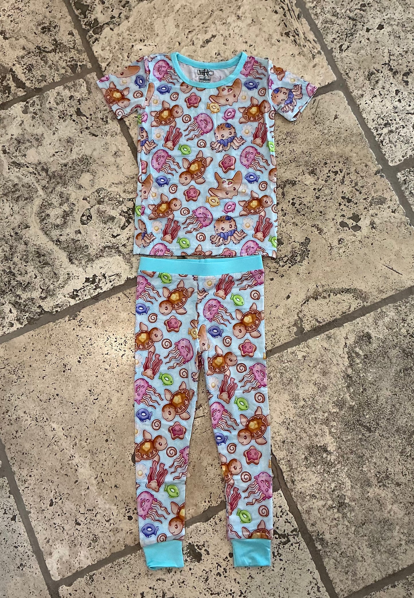 Sea Breakfast Bamboo Short Sleeve/Jogger Set