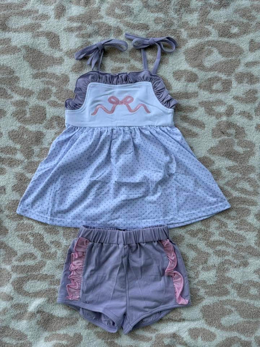 Sweet Dreams Pink Bow Short Set