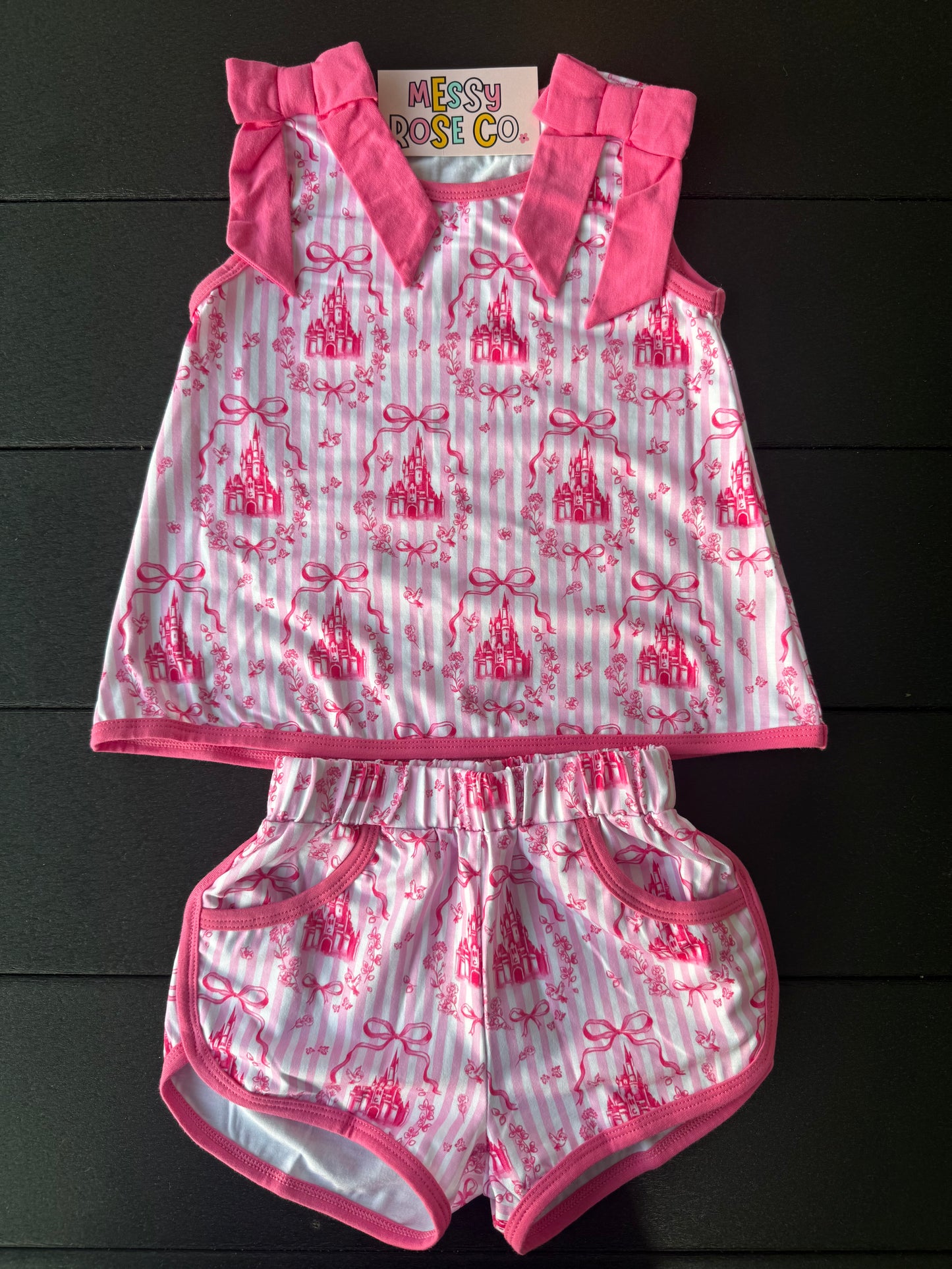 Pink Castle Dreams Girls Short Set
